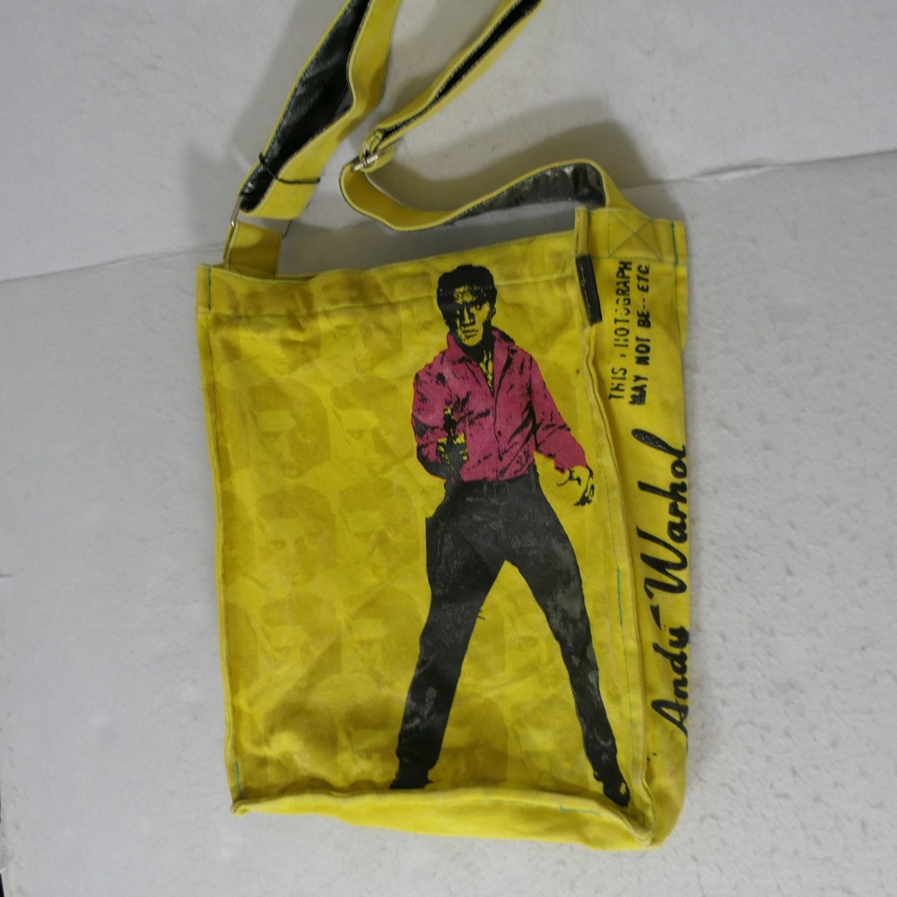Andy Warhol Unisex Messenger Bag L Yellow Elvis Pop Art Indie Grunge